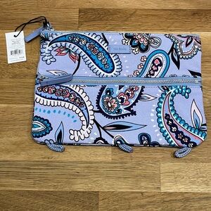 Vera Bradley Lilac 2-Zip Compartment Pencil Pouch 22963-P06 Makani Paisley NWT